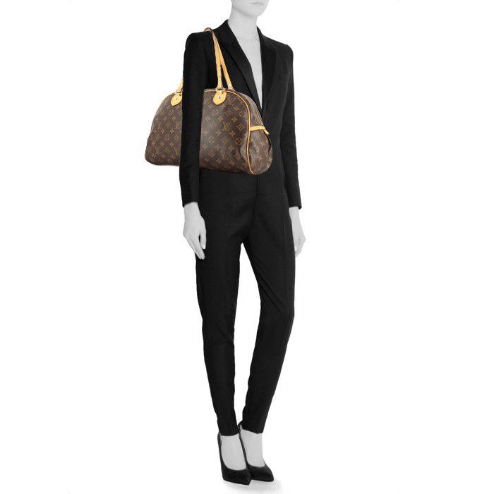 Borsa Louis Vuitton in tela monogram e pelle naturale - Detail D1