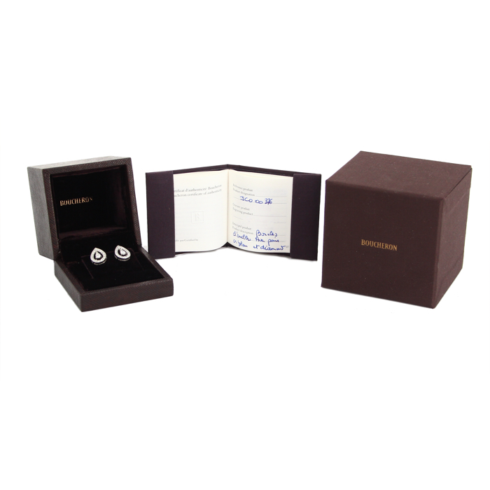 Boucheron Ava small earrings in white gold and in diamond - Detail D2