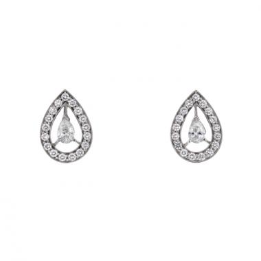 Orecchini a bottone Boucheron Ava in oro bianco e in diamante