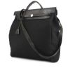 Hermes Herbag handbag in canvas and black leather - 00pp thumbnail