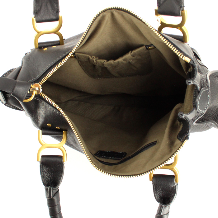 Borsa Chloé Marcie modello medio in pelle martellata nera - Detail D2