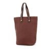 Hermes shopping bag in brown canvas - 00pp thumbnail