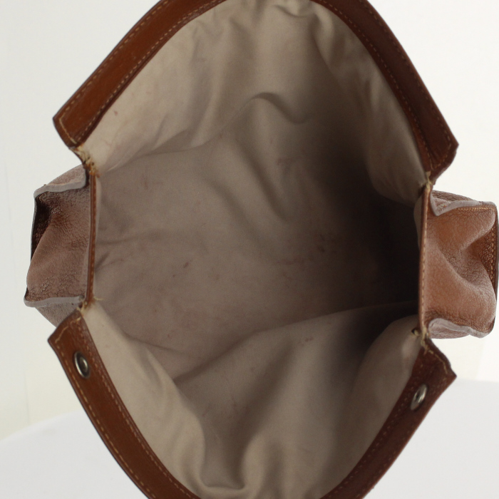 Hermes pouch in brown leather - Detail D2