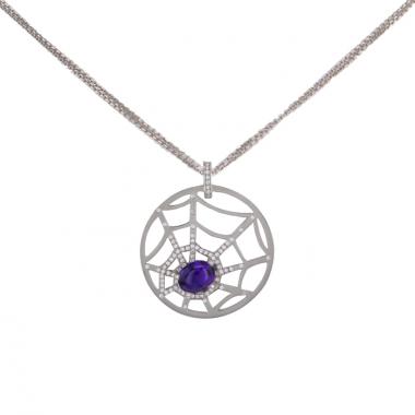 Collier Chaumet Attrape Moi Si Tu M'Aimes en or blanc et diamants et en améthyste
