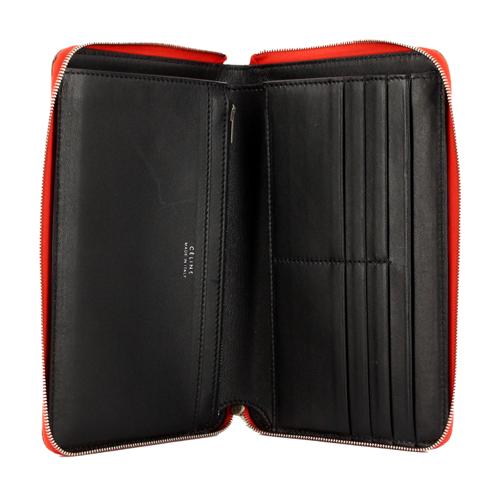 Portefeuille Celine en cuir grainé corail - Detail D2