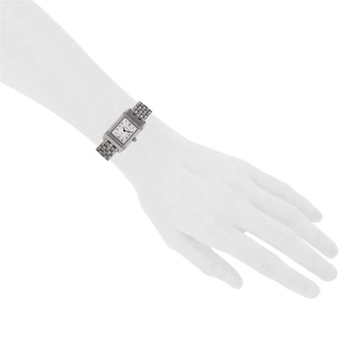 Jaeger Lecoultre Reverso-Duetto watch in stainless steel Ref: 166.8.11 Circa 2000 - Detail D1