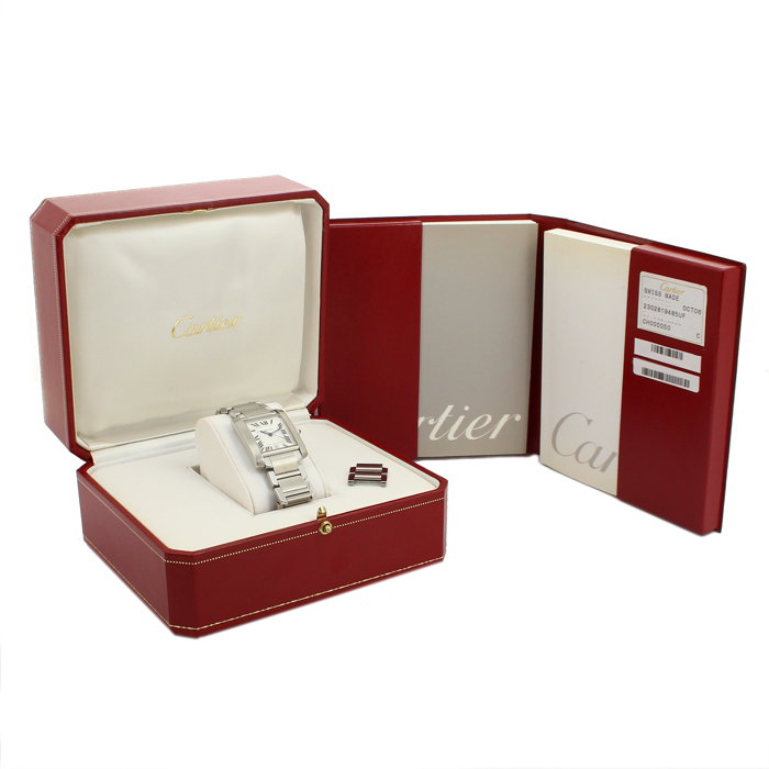 Reloj Cartier Tank Française de acero Ref :  2302 Circa  2010 - Detail D2