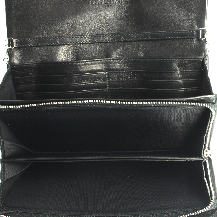 Dior handbag/clutch in black leather - Detail D3