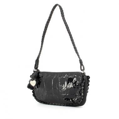 Sac à main Dior en cuir vernis noir