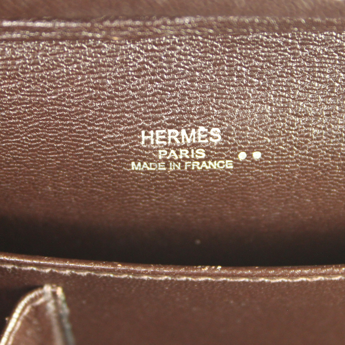 Sac à main Hermes Sac En Vie en crocodile marron - Detail D3