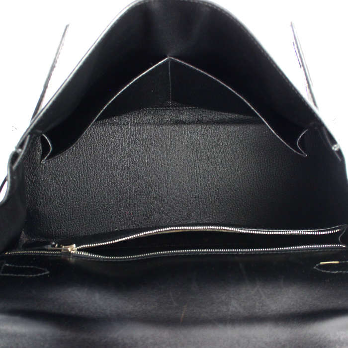 Sac à main Hermes Kelly 35 cm en cuir box noir - Detail D2