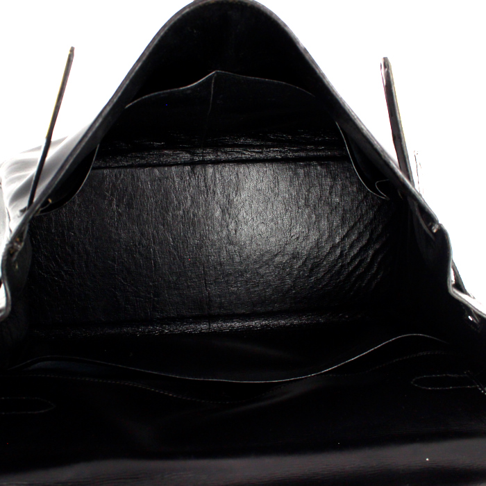 Sac à main Hermes Kelly 35 cm en cuir box noir - Detail D2