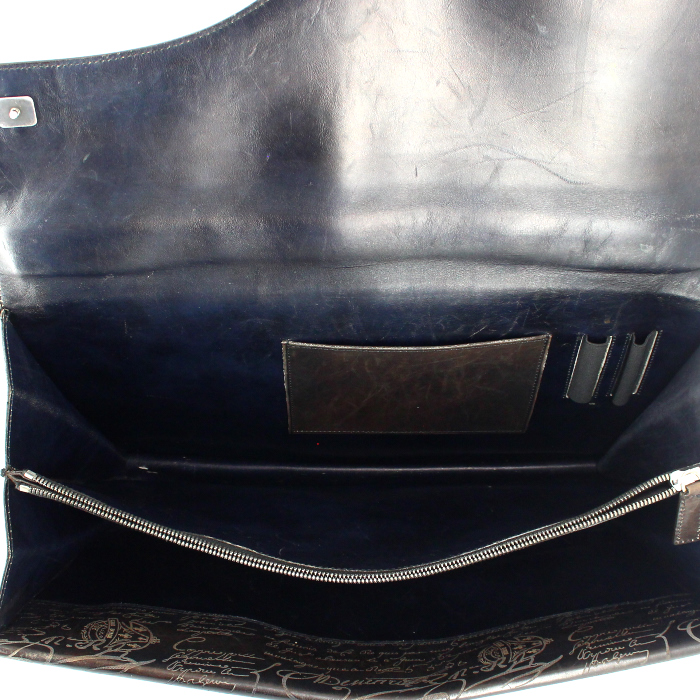 Borsa portadocumenti Berluti in pelle marrone - Detail D2