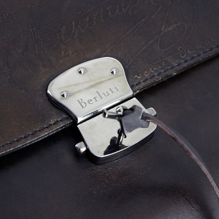 Borsa portadocumenti Berluti in pelle marrone - Detail D5
