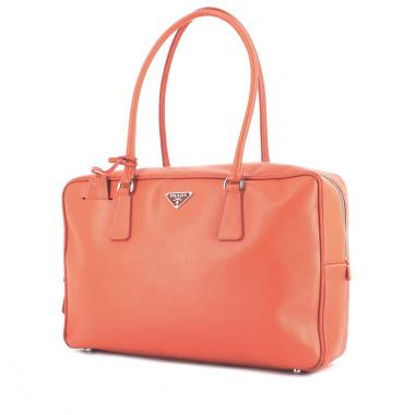 Bolso de mano Prada en cuero saffiano naranja