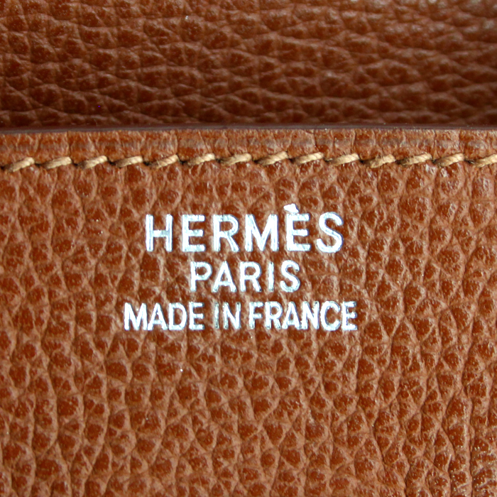 Borsa Hermes Birkin 35 cm in pelle togo marrone - Detail D4