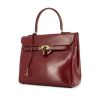 Hermes Monaco handbag in burgundy box leather - 00pp thumbnail