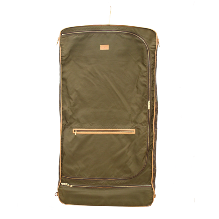 Porte-habits Louis Vuitton en toile monogram et cuir naturel - Detail D3