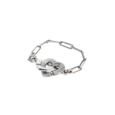 Dinh Van Double Coeur flexible ring in white gold