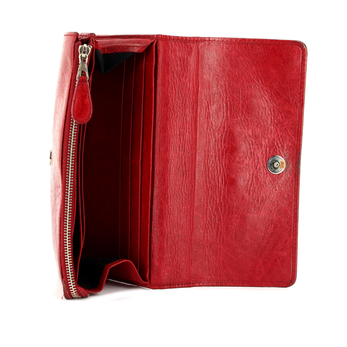 Balenciaga wallet in red leather - Detail D2