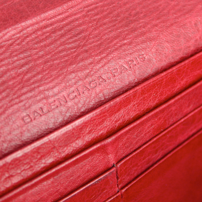 Balenciaga wallet in red leather - Detail D4