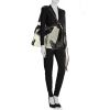 Balenciaga Classic City handbag in black leather and white braided canvas - Detail D2 thumbnail