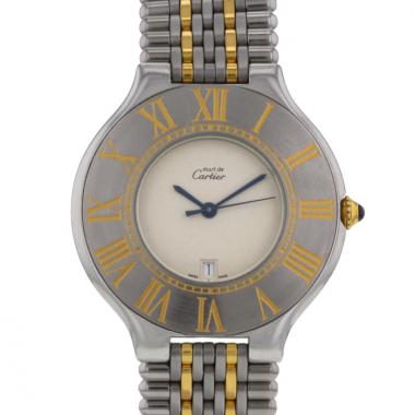 Cartier Must 21  large model in gold and stainless steel Circa  1990