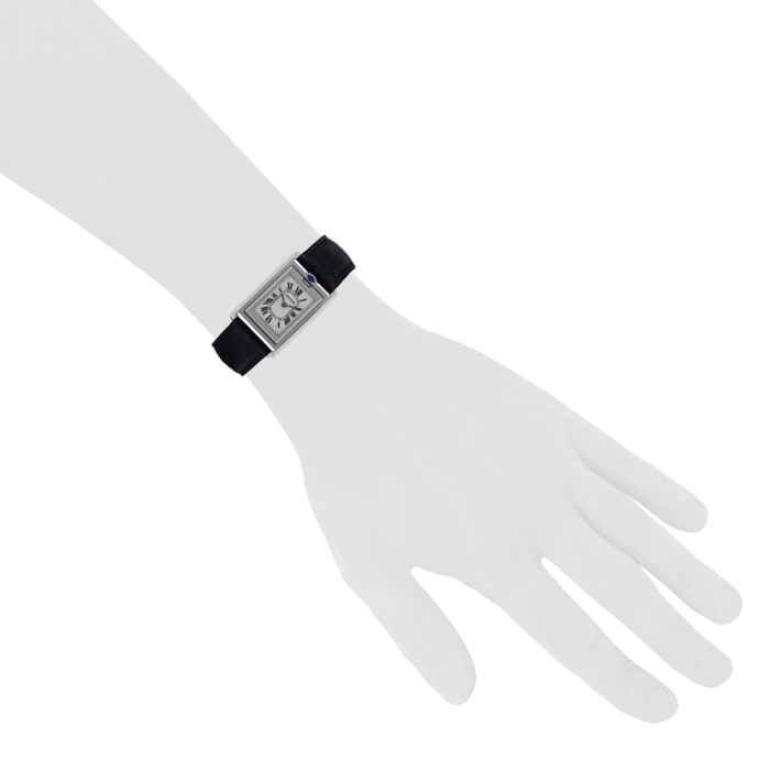 Montre Cartier Tank Basculante en acier Ref : 2405 Vers 2000 - Detail D1
