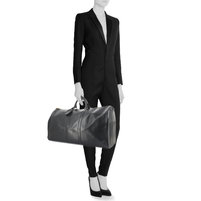 Borsa da viaggio Keepall 60 cm in pelle Epi nera - Detail D1