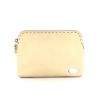 Fendi pouch in beige grained leather - 360 thumbnail