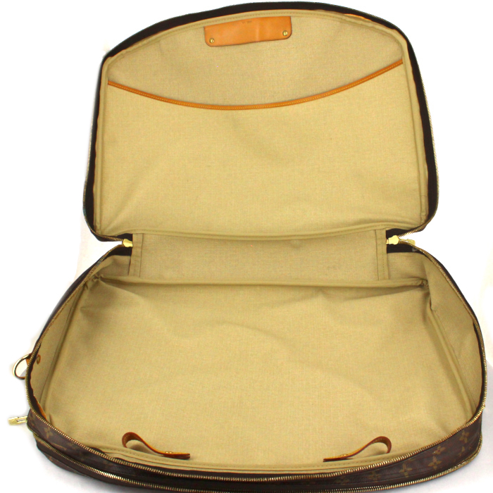 Sac de voyage Louis Vuitton Alize en toile monogram enduite et cuir naturel - Detail D2
