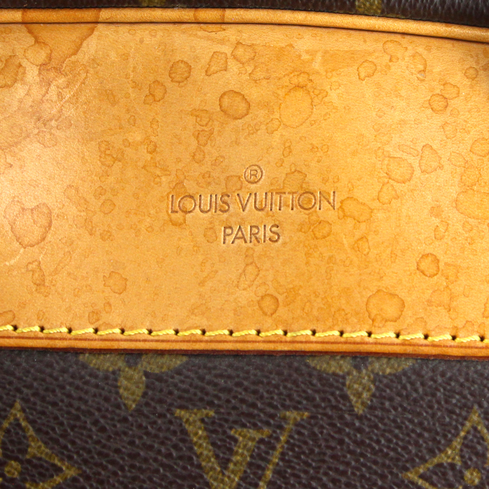 Sac de voyage Louis Vuitton Alize en toile monogram enduite et cuir naturel - Detail D4