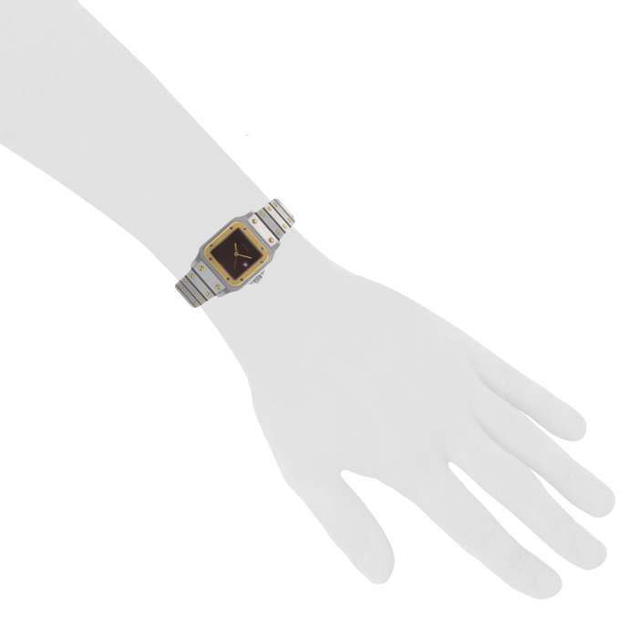 Cartier Santos watch in gold and stainless steel Circa  1984 - Detail D1