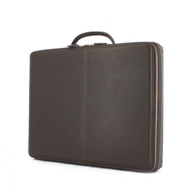 Borsa portadocumenti Hermes in pelle marrone