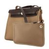 Hermes Herbag handbag in canvas and brown leather - Detail D5 thumbnail