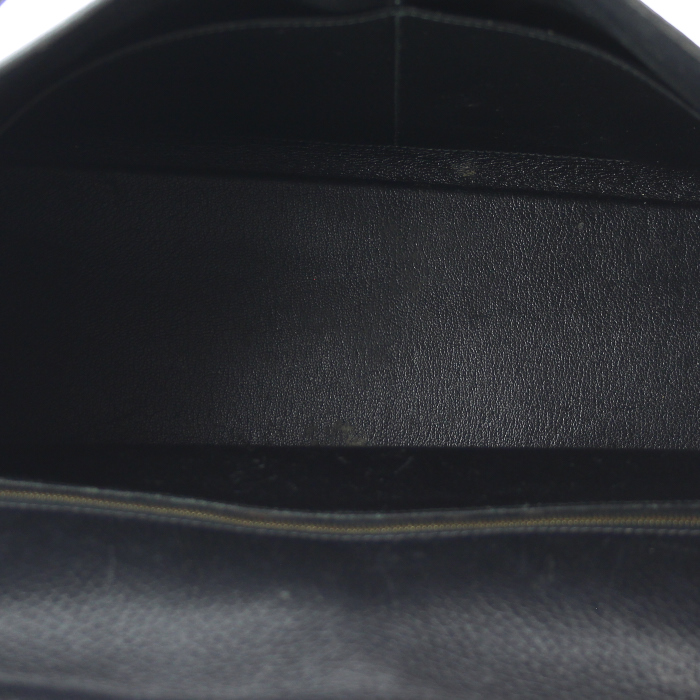 Bolso de mano Hermes Kelly en cuero Fjord negro - Detail D3