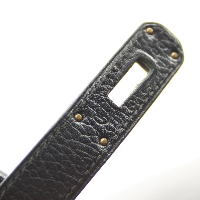 Bolso de mano Hermes Kelly en cuero Fjord negro - Detail D5