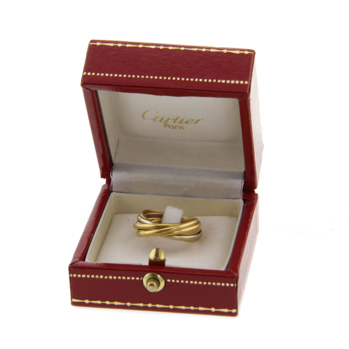 Anello a sette fasce Cartier Trinity in oro bianco,  oro giallo e oro rosa - Detail D2