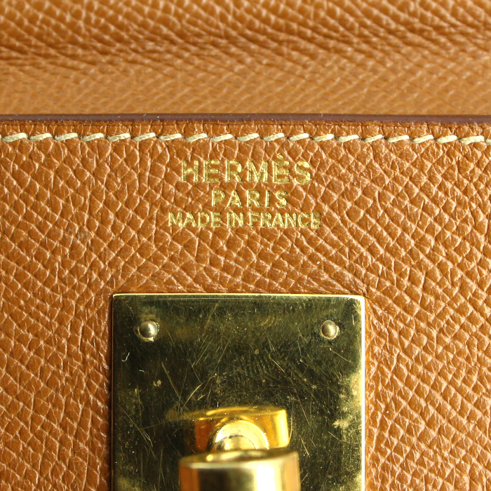 Borsa Kelly 32 cm in pelle Epsom gold - Detail D4