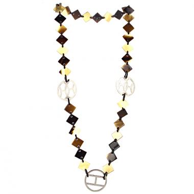 Collar Hermes Léna en cuerno y plata