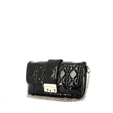 Dior handbag in black patent quilted leather