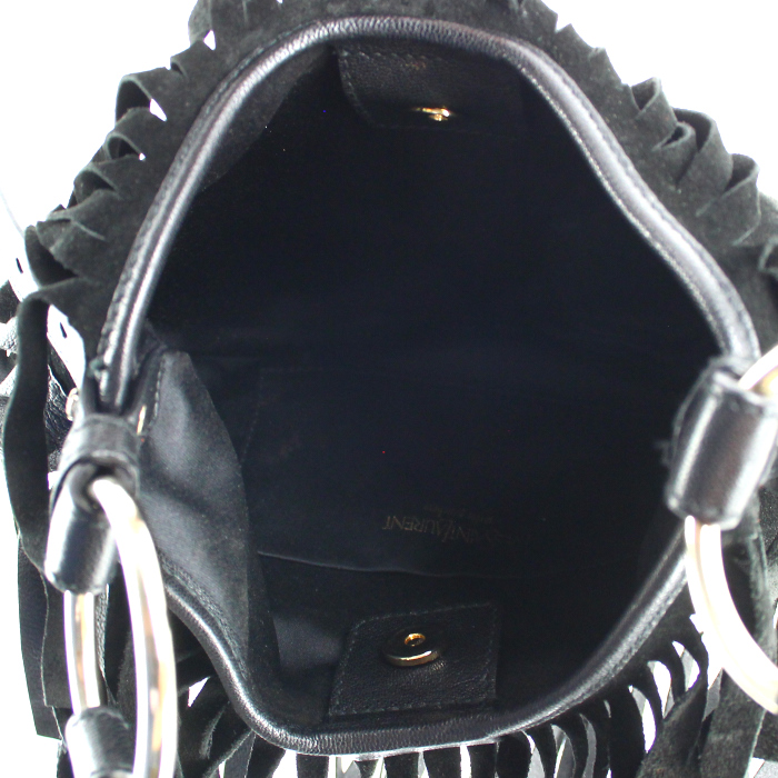 Borsa Saint Laurent modello piccolo in pelle e camoscio nero - Detail D2