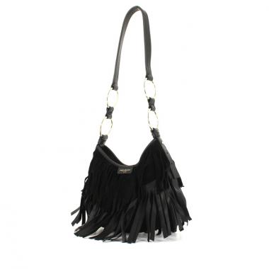 Bolso de mano Saint Laurent modelo pequeño en cuero y ante negro