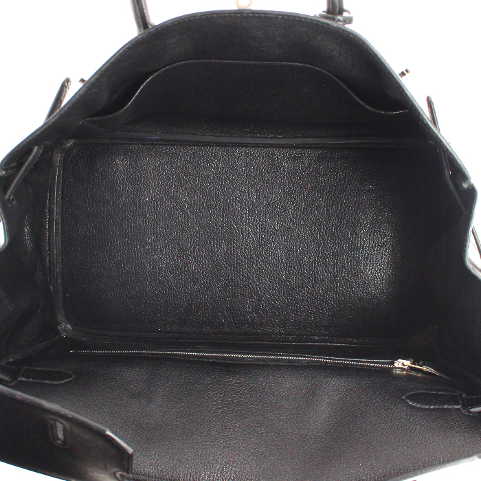 Sac à main Hermes Birkin 35 cm en cuir box noir - Detail D2