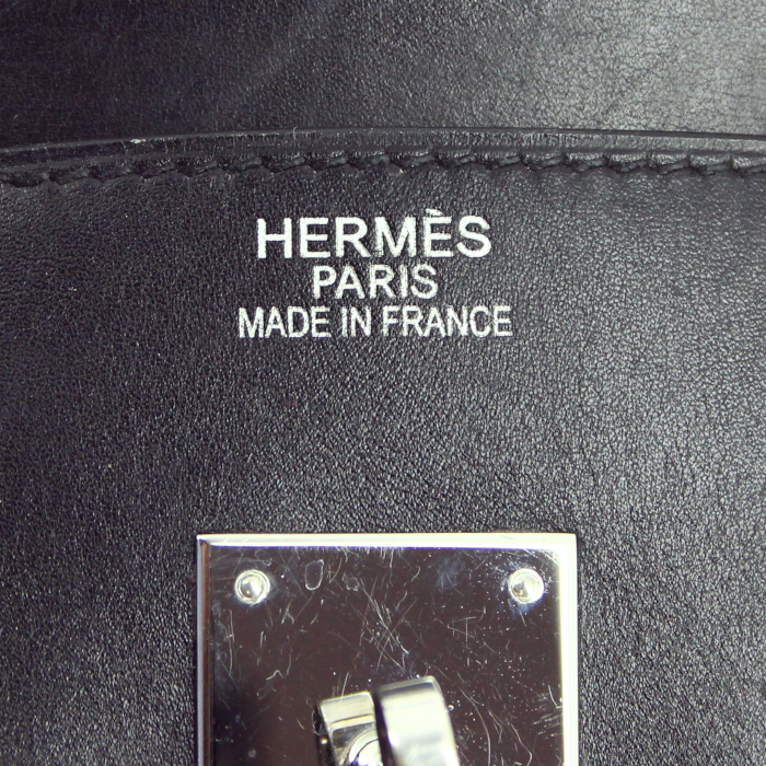 Hermes Birkin 35 cm handbag in black box leather - Detail D3
