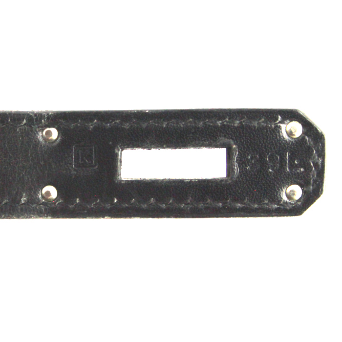 Bolso de mano Hermes Birkin 35 cm en cuero box negro - Detail D5