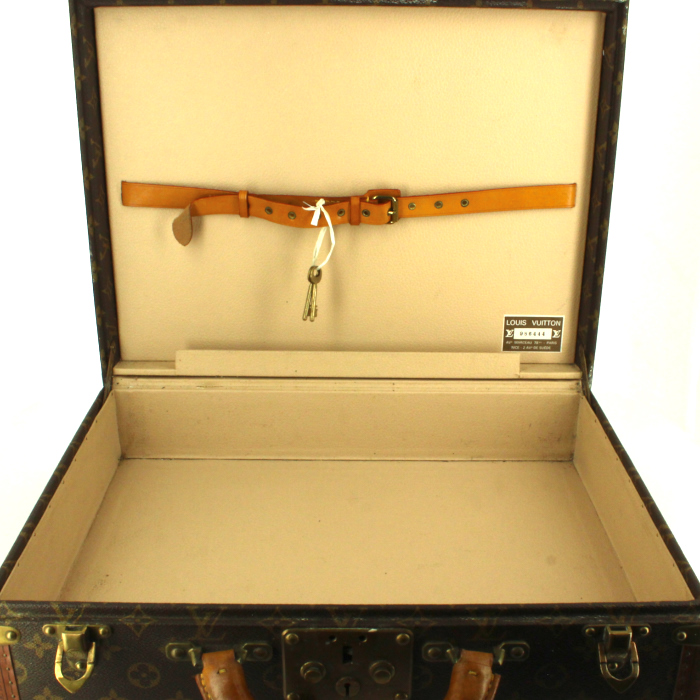 Louis Vuitton President suitcase in monogram canvas and natural leather - Detail D2