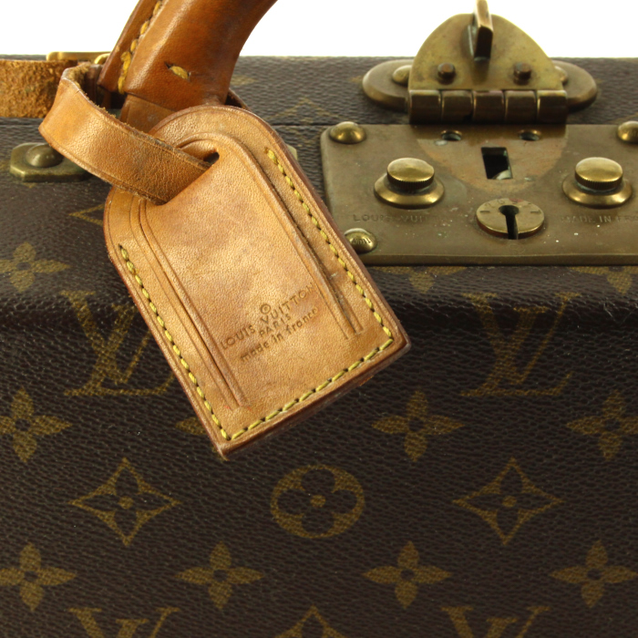 Louis Vuitton President suitcase in monogram canvas and natural leather - Detail D3