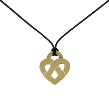 Poiray Coeur Entrelacé medium model pendant in yellow gold
