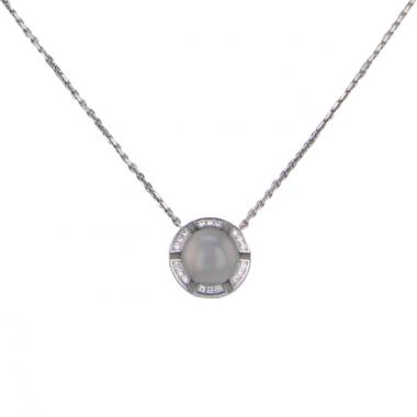 Collier Chaumet Class One Croisière en or blanc et diamants et en pierre de lune argentée
